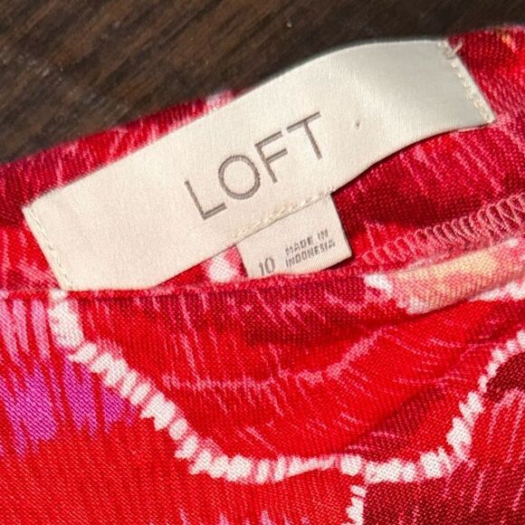 LOFT Textured Floral Linen Blend Strappy Maxi Dress SZ 10 - Picture 13 of 13
